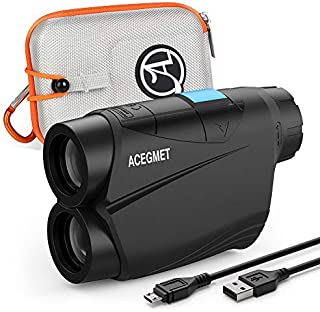 ACEGMET Golf Rangefinder, 650 Yards Range Finder for Golfers, Golf Rangefinder with Slope, Flag Lock and Pulse Vibration, Continuous Scan Golf Laser Rangefinder, 6X Magnification, Li-ion Battery