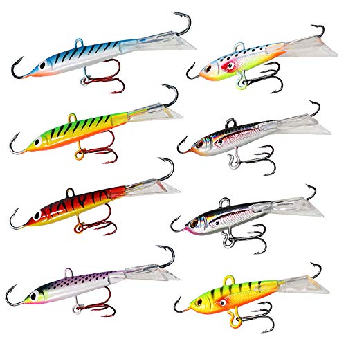 thkfish Fishing Jigs, Ice Fishing Jig Lures Lifelike Swimbait with Treble Hooks Fishing Freshwater Saltwater Fishing Jigs Bass,for Crappie Bass Pike Trout Walleye 10g(0.35oz) 4pcs