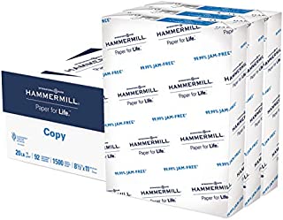 Hammermill Printer Paper, 20 lb Copy Paper, 8.5 x 11 - 3 Ream (1,500 Sheets) - 92 Bright, Made in the USA