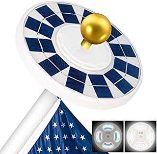 Solar Flag Pole Light, New Version 128 LED Solar Powered Flagpole Lights, Super Bright Solar Powered Flagpole Light, LED Downlight up Flag on Most 15 to 25Ft, Longest Lasting Upto 10 Hrs, Auto On/Off