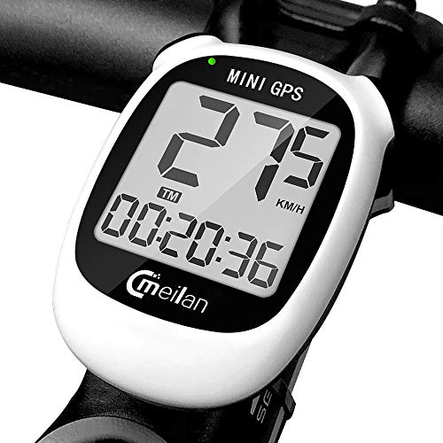 MEILAN M3 Mini GPS Bike Computer, Wireless Bicycle Speedometer Bike Odometer Cycling Computer, IPX6 Waterproof Bicycle Computer Bike Accessories for Outdoor Cycling Men Women Teens Bikers, White