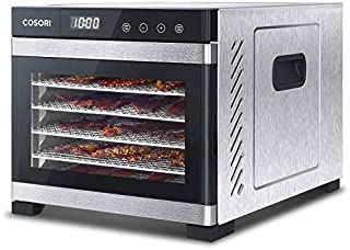 COSORI Premium Food Dehydrator Machine(50 Free Recipes), 6 Stainless Steel Trays with Digital Timer and Temperature Control for Beef,Jerky,Fruit,Dog Treats,Herbs,ETL Listed/FDA Compliant