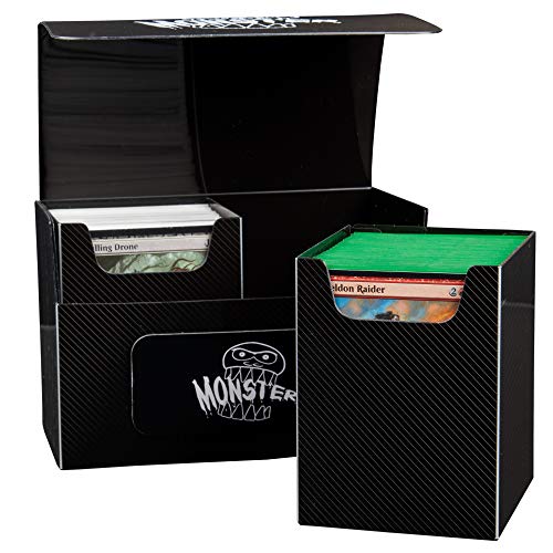 Extra Large Magnetic Deck Box - MTG Commander Big Case - Two XL Removable Compartments Hold 200 Double Sleeved Magic Game Cards