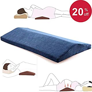 Lumbar Pillow for Sleeping Back Pain - Soft Memory Foam Sleeping Pillow for Lower Back Pain, Orthopedic Bed Cushion for Back & Side Sleepers, Lumbar Support Cushion for Leg, Knee & Hip Pain, Blue