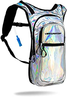 Vibedration VIP 2 Liter Hydration Pack | Hiking, Running, Biking, Festival Water Backpack (Silver)