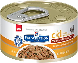 Hill's Pet Nutrition C/D Multicare Urinary Care Chicken & Vegetable Stew Canned Cat Food, 2.9 oz, 24 Pack Wet Food