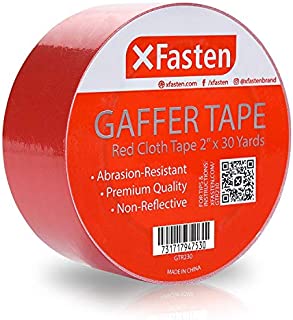 XFasten Professional Grade Gaffer Tape, 2 Inch x 30 Yards (Red), Colored Gaffer Floor Tape for Cables, Photography, Stage Arrangement, and Interior Design