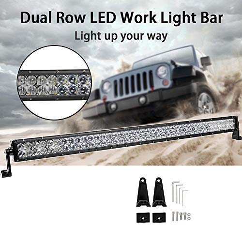 LED Light Bar 42 Inch, POWLAB Dual Row LED Work Light Bar 240W 5D 6500K Flood Spot Combo Beam Offroad Lights Driving Lights Fog Light Snow Light Fit Truck,Jeep,Boat,ATV,SUV,UTV,4WD,Ford,Polaris