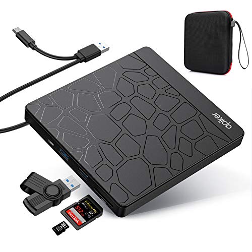 Apiker External DVD Drive, USB3.0 CD DVD +/-RW Burner for Laptop, Optical Disk Drive with SD Slot, Type C Cord and Carrying C
</p>
                                                            </div>
                            <div class=