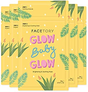 FaceTory Glow Baby Glow Niacinamide and Cica Brightening Sheet Mask - (Pack of 5)