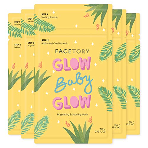 FaceTory Glow Baby Glow Niacinamide and Cica Brightening Sheet Mask - (Pack of 5)