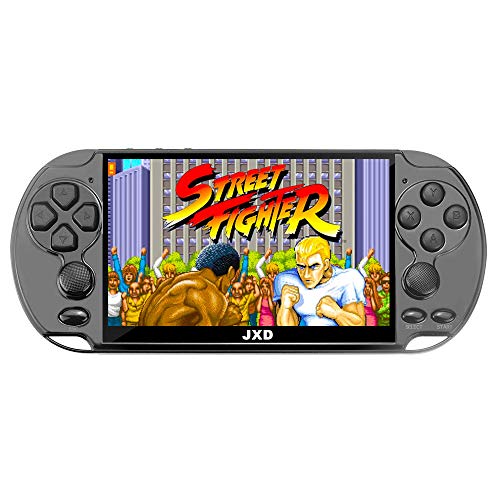 JXD New 5.1 inch 16GB 128Bit Retro Handheld Video Game Console Built-in 3000 Games for Arcade NEOGEO/CPS/FC/NES/SFC/SNES/GB/GBC/GBA/SMC/SMD/SEGA Handheld Game Console mp3/4 (Black)