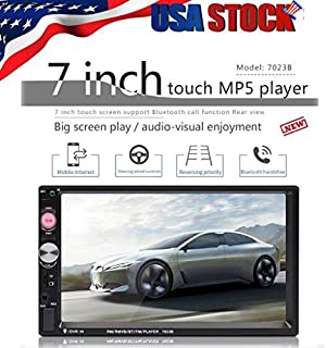 IHGTZS 7 Inch Double 7023B 2 DIN Car FM Stereo Radio MP5 Player Touchscreen Bluetooth, Support (Android/Apple) USB TF FM Radio Backup Rear View Camera Mirror Link Car Audio Receiver