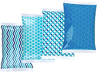 Ice Pack for Lunch Boxes - 4 Reusable Packs - Keeps Food Cold  Cool Print Bag Designs - Great for Kids or Adults Lunchbox and Cooler