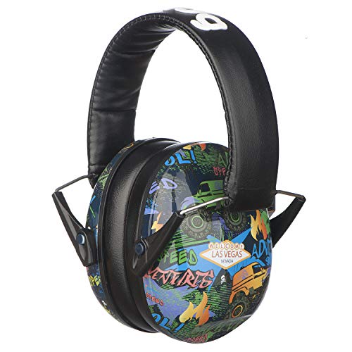 Snug Kids Earmuffs/Best Hearing Protectors  Adjustable Headband Ear Defenders For Children and Adults (Monster Trucks)