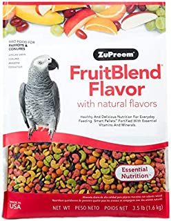 ZuPreem FruitBlend Flavor Pellets Bird Food for Parrots and Conures, 3.5 lb bag | Powerful Pellets Made in the USA, Naturally Flavored for Conures, Caiques, African Greys, Senegals, Amazons, Eclectus,
