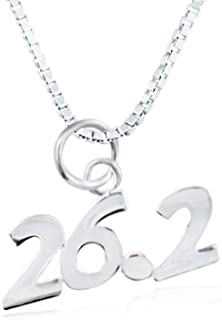 Gone For a Run Sterling Silver 26.2 Marathon Necklace - Box Chain 16"