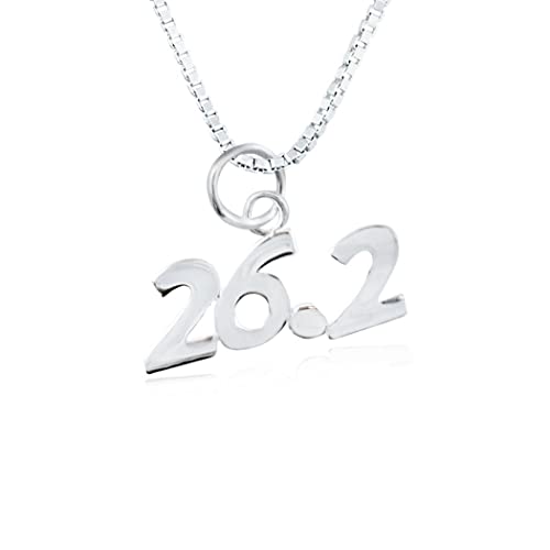 Gone For a Run Sterling Silver 26.2 Marathon Necklace - Box Chain 16"