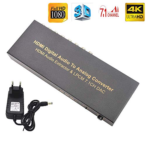 SKSL LPCM 7.1CH HDMI Audio Converter HDMI Digital Audio Converter Support 3 Modes for Audio Output Blue-Ray Player LPCM 4k Video