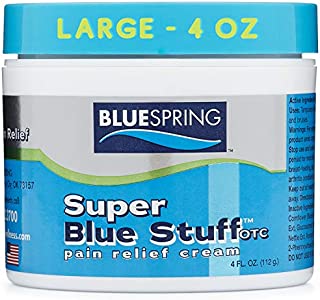 Super Blue Stuff Pain Relief Cream with Emu Oil by Blue Spring- Anti Inflammatory Analgesic Cream for Back, Neck, Knee, Joint, Muscle and Arthritis Pain Relief - 4 Fl Oz Jar, 1 Pack