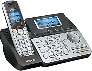 VTech DS6151 2-Line Cordless Phone System for Home or Small Business with Digital Answering System & Mailbox on each line, Black/silver (Renewed)