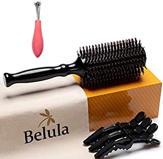 Boar Bristle Round Brush for Blow Drying Set. Round Hair Brush With Medium 2.4