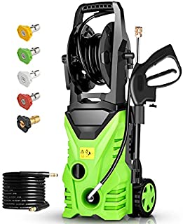 Homdox 2850 PSI Electric Pressure Washer, High Pressure Washer, Professional Washer Cleaner Machine with 5 Interchangeable Nozzles, 1800W,1.70 GPM,Hose with Reel(Green)