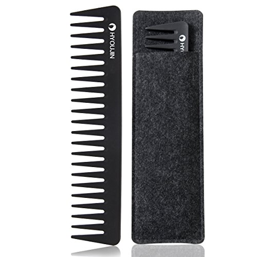 HYOUJIN 601 Black Carbon Wide Tooth Comb