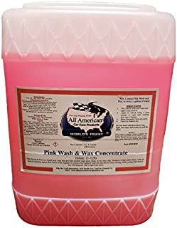 All American Car Care Products Pink Wash & Wax Concentrate (5 Gallon) - One Step Liquid Poly Soap and Protective Wax for Fine Automobiles, Boats, RV, Motorcycle