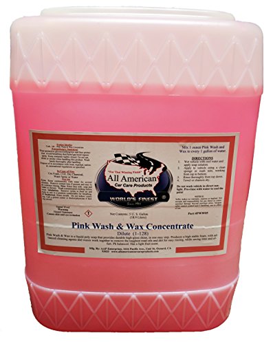 All American Car Care Products Pink Wash & Wax Concentrate (5 Gallon) - One Step Liquid Poly Soap and Protective Wax for Fine Automobiles, Boats, RV, Motorcycle