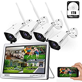 [Audio Recording]SANSCO 1080P Wireless Security Camera System with 12