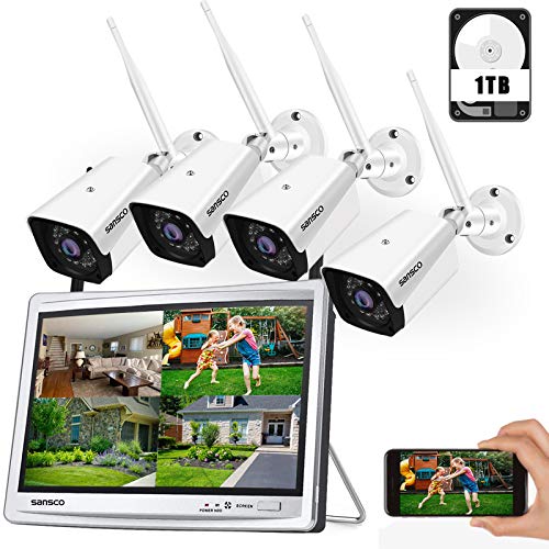 [Audio Recording]SANSCO 1080P Wireless Security Camera System with 12