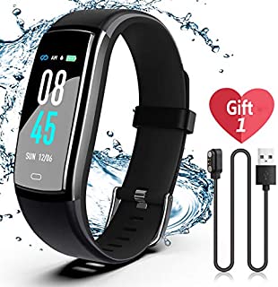 SIKADEER Fitness Tracker, Activity Tracker Watch with Blood Pressure Heart Rate Monitor, IP68 Waterproof Smart Watch with Step Counter, Calorie Counter, Sleep Monitor, Call & SMS for Android/iPhone