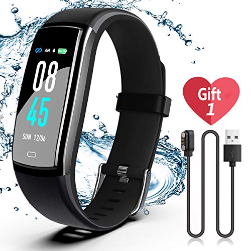 SIKADEER Fitness Tracker, Activity Tracker Watch with Blood Pressure Heart Rate Monitor, IP68 Waterproof Smart Watch with Step Counter, Calorie Counter, Sleep Monitor, Call & SMS for Android/iPhone