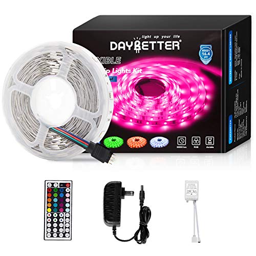 Daybetter Led Strip Lights 16.4ft with Remote Controller and Power Supply