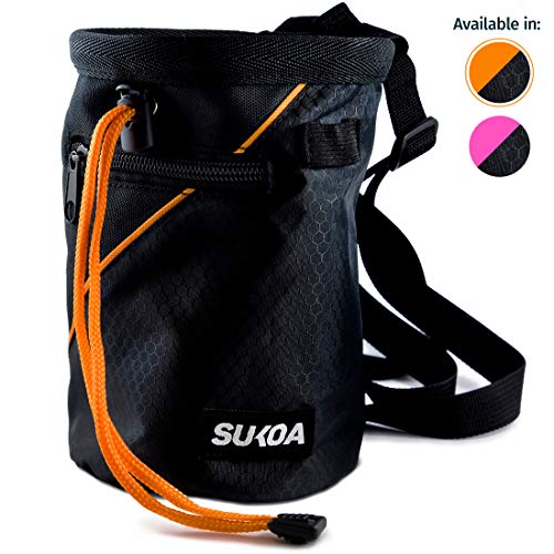 Sukoa Chalk Bag with Quick-Clip Belt and 2 Large Zippered Pockets