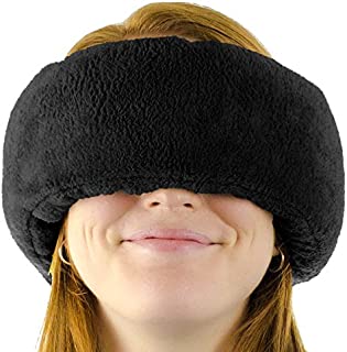 Wrap-a-Nap Travel Pillow, Sleep Mask & Ear Muff. Adjustable Soft Fleece Neck and Head Pillow. Machine Washable. One-Size-Fits-All.