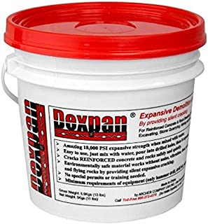 Dexpan Expansive Demolition Grout 11 Lb. Bucket for Rock Breaking, Concrete Cutting, Excavating. Alternative to Demolition Jack Hammer Breaker, Jackhammer, Concrete Saw, Rock Drill (#1 (77-104 F))