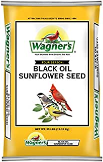 Wagner's 76027 Black Oil Sunflower Wild Bird Food, 25-Pound Bag