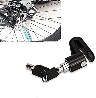 Hooshion Mountain Bike Disc Brake Lock Bicycle Security Anti-Theft Wheel Disc Brake Lock Bicycle Lock Riding Equipment with 2 Keys (Black)