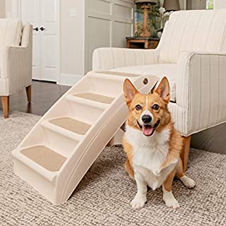 PetSafe Solvit PupSTEP Plus Pet Stairs, Foldable Steps for Dogs and Cats, Best for Small to Medium Pets