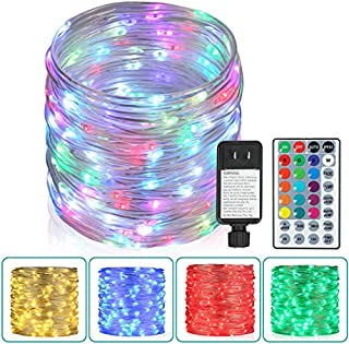 80 Ft Outdoor Rope Lights, 240 LEDs Color Changing Lights with Remote, Waterproof String Lights Plug-in Outdoor Fairy Lights Twinkle Lights for Wedding, Patio, Garden, Christmas Decor,16 Colors