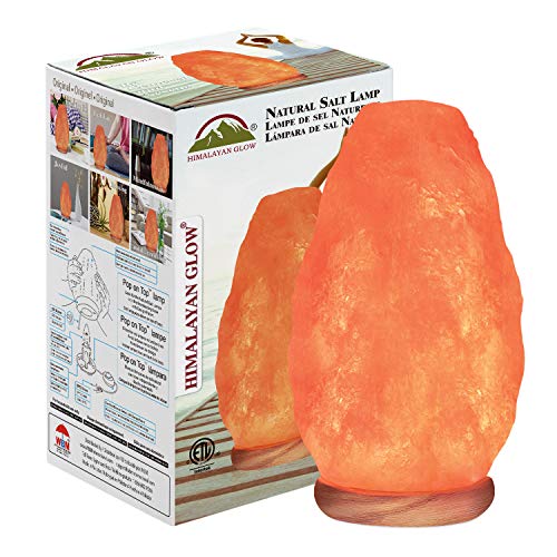 Himalayan Glow Natural Pink Salt Lamp, Crystal Salt Lamp Night Light with (ETL Certified) Brightness Control Dimmer Switch, Wooden Base & Salt Lamps Bulb | 6-8 LBS