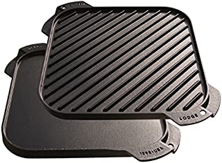 Lodge LSRG3 Cast Iron Single-Burner Reversible Grill/Griddle, 10.5-inch