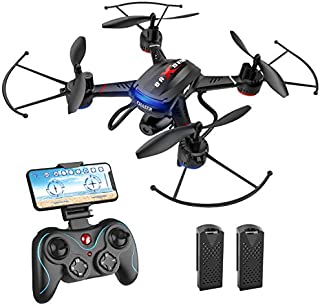 Holy Stone F181W 1080P WiFi FPV Drone with Wide-Angle HD Camera Live Video RC Quadcopter with Altitude Hold, Gravity Sensor Function, RTF and Easy to Fly for Beginner & Kids, 2 Batteries Included