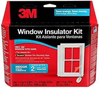 3M Indoor 2-Window Insulator Kit, Window Insulation Film for Heat and Cold, 5.16 ft. x 17.5 ft., Covers Two 3 ft. by 5 ft. Windows