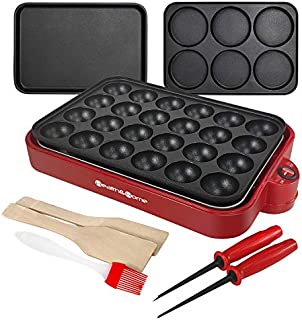 Health and Home Multifunction Nonstick Baking Maker with 3 Interchangeable Baking Plates for Fried Eggs, Fried Steak, Takoyaki, Cake Pops, Grill Maker