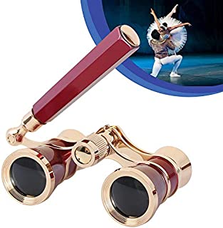 Opera Glasses Binoculars 3X25 Theater Glasses Mini Binocular Compact with Handle for Adults Kids Women in Musical ConcertRed