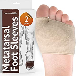 Metatarsal Pads - Gel Sleeves Forefoot Cushion Pads - Fabric Soft Foot Care Ball of Foot Cushions for Bunion Forefoot Mortons Neuroma Blisters Callus Supports Metatarsalgia Pain Relief (2 Pairs)