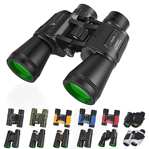 Kissarex Adults Compact Travel Binoculars: 12x50 Mini Small Size Lightweight Best Outdoor Theatre Tactical Hiking Kids Concert Sports Camping Low-Light Night Vision Waterproof